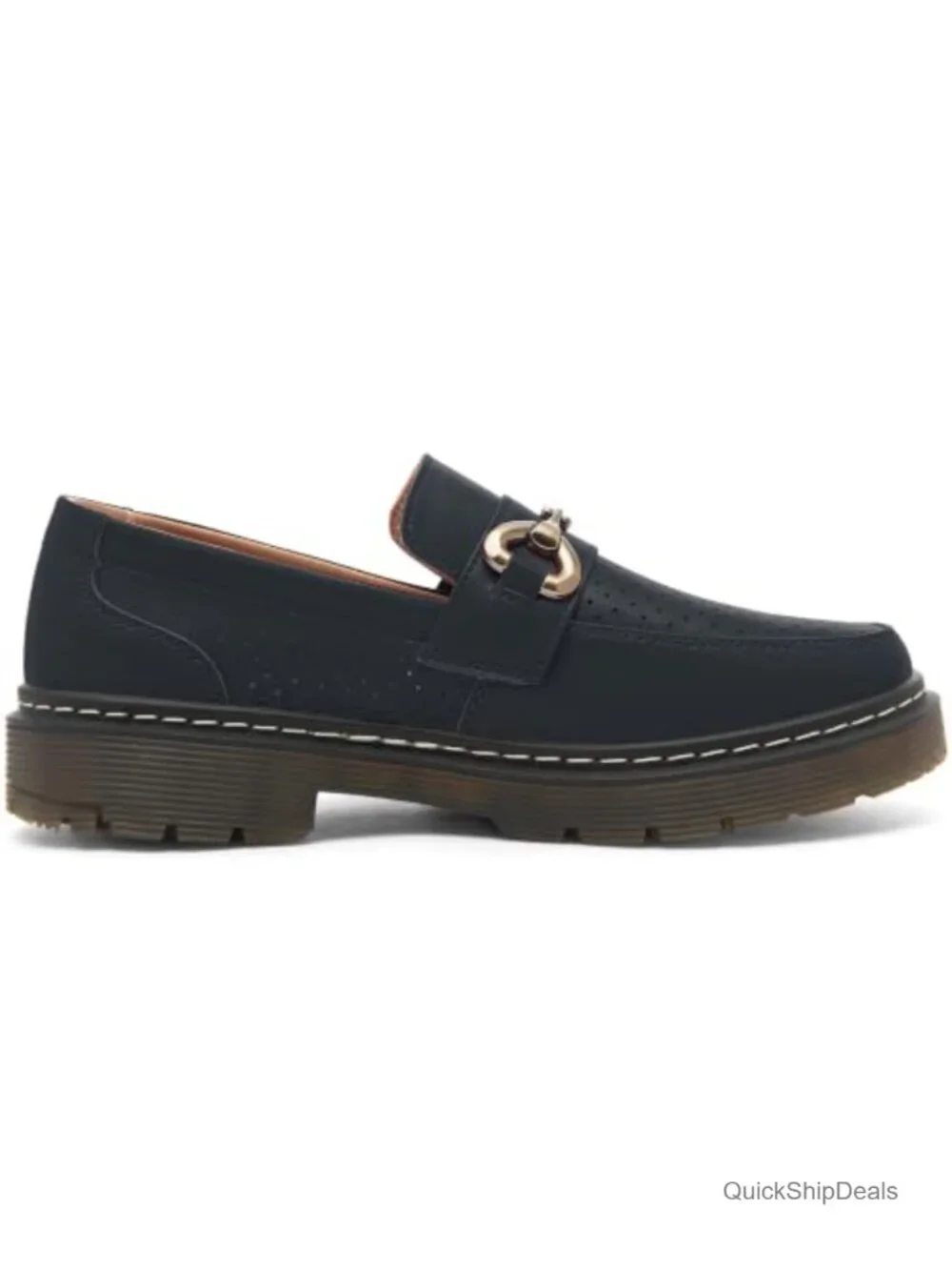 Women's Slip On Loafers Breathable Memory Foam Retro Horsebit Leather Casual